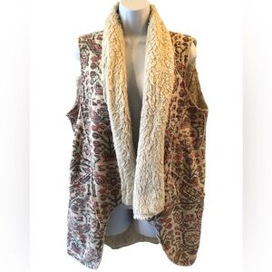 Anthropologie Jacquard Sherpa Vest by Hei Hei one size